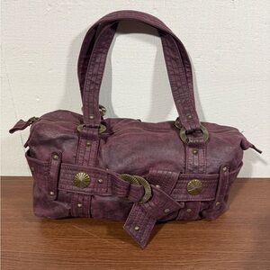 Marc Ecko Burgandy Faux Leather Satchel